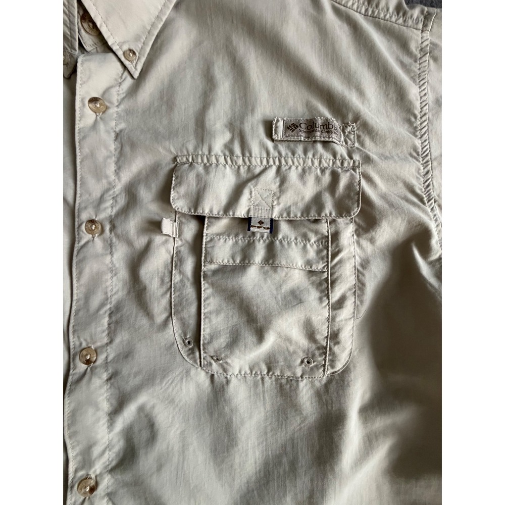 Columbia PFG Bahama II Long Sleeve Fishing Shirt Tan Sz XL- EUC- FM7048 - Picture 7 of 14